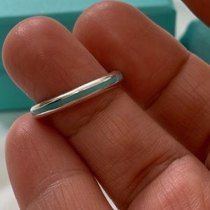 Tiffany & Co Blue Enamel Ring. Size 6